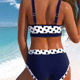 Natalia™ | Bikiny s vysokým pasem a pruhovaným patchwork designem