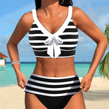 Martina™ | Bikini s vysokým pasem a pruhy