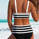 Martina™ | Bikini s vysokým pasem a pruhy