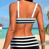 Martina™ | Bikini s vysokým pasem a pruhy