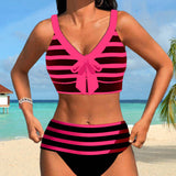 Martina™ | Bikini s vysokým pasem a pruhy