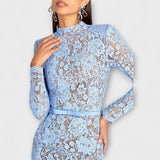 Freya - Elegantní midi šaty z květinové krajky
