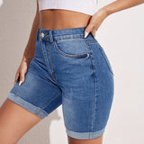 RAPHAELLE™ - Stretch-Fit Bermudské Jean Šortky