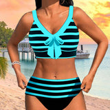 Martina™ | Bikini s vysokým pasem a pruhy