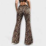 Leopardí Bootcut Kalhoty