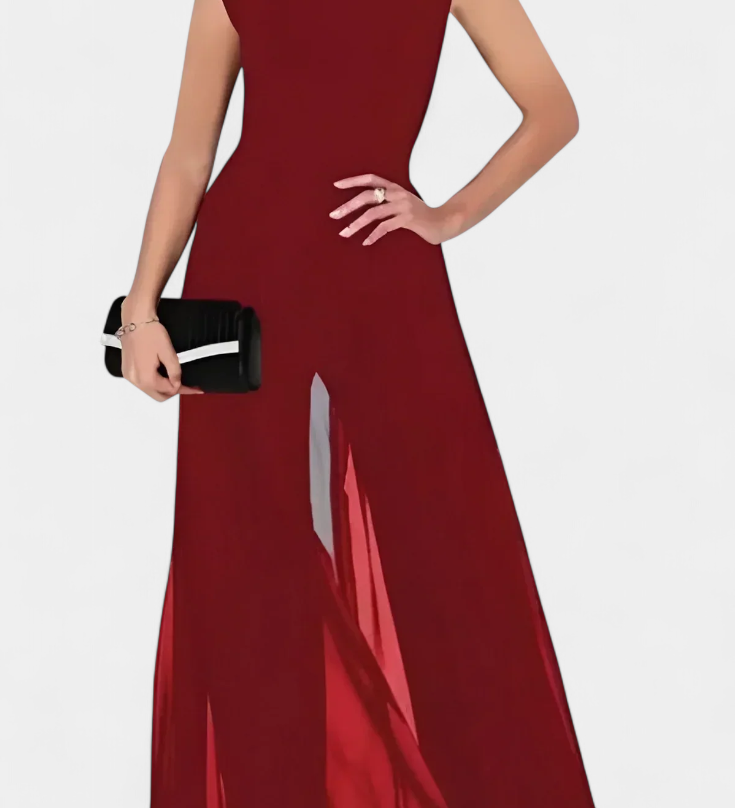 Nadia Mono Elegante bez Rukávů s Přední Průsvitností