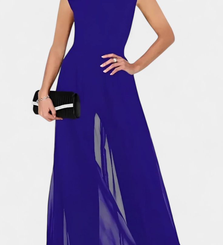 Nadia Mono Elegante bez Rukávů s Přední Průsvitností