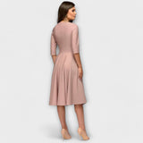 Milena - Elegantní šaty typu swing s páskem
