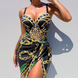 Valeria™ | jednodílné plavky s push-up efektem a odpovídající plážovou sukní