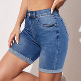 RAPHAELLE™ - Stretch-Fit Bermudské Jean Šortky