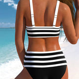 Martina™ | Bikini s vysokým pasem a pruhy