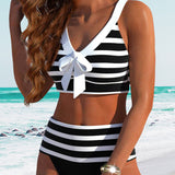 Martina™ | Bikini s vysokým pasem a pruhy