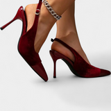 Candice Stiletto podpatky z sametu s patchworkem