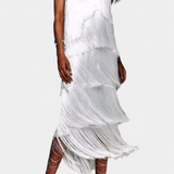 Saidey Šaty s Frézemi a Odkrytou Zády