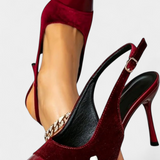 Candice Sametové Stiletto s Patchworkem