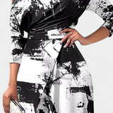 Brina Mono Largo Tie Dye s Odhalenými Rameny a Širokými Nohavicemi s Rozparkem
