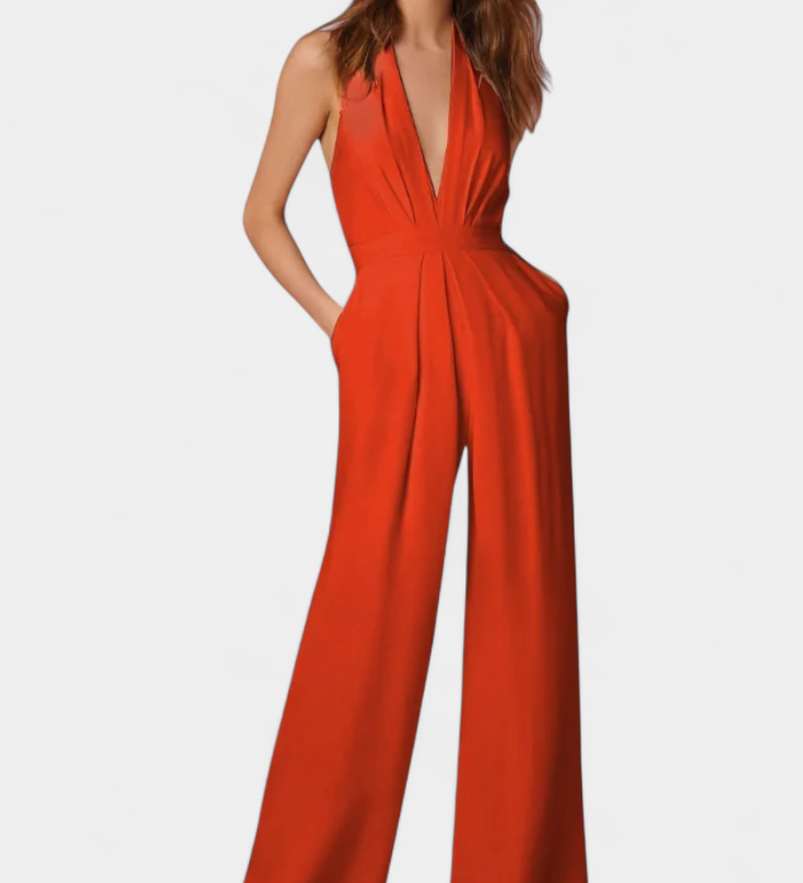 Lila Mono s Širokými Nohavicemi a Lehkým Elegantním Stylem
