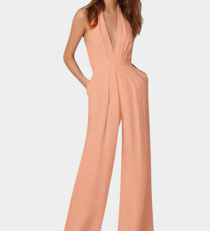 Lila Mono s Širokými Nohavicemi a Lehkým Elegantním Stylem