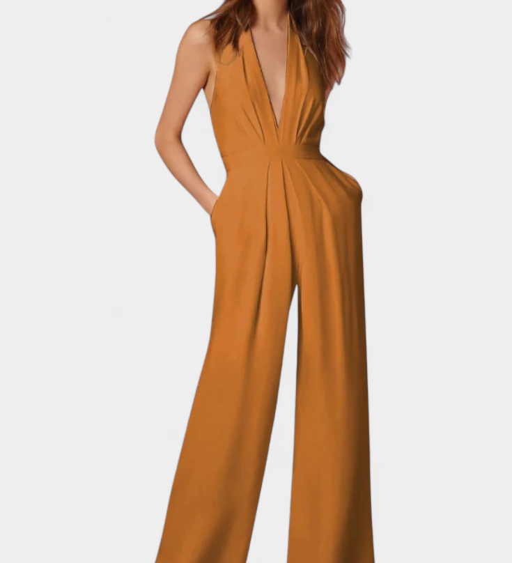 Lila Mono s Širokými Nohavicemi a Lehkým Elegantním Stylem
